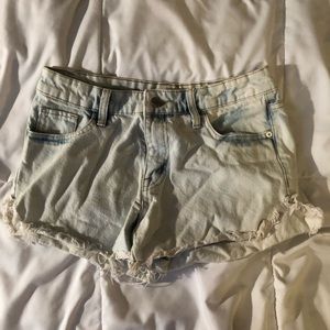 Light Blue High Waisted Denim Shorts